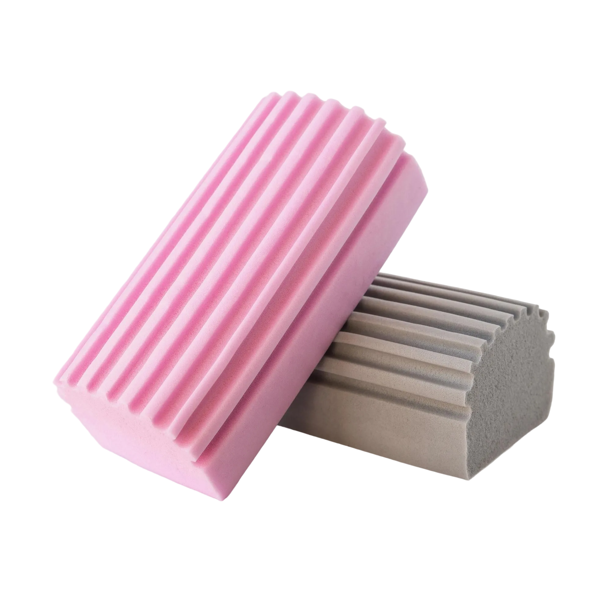 Pink and grey damp duster sponges on a white background.  Simply Clean Damp Duster Sponges