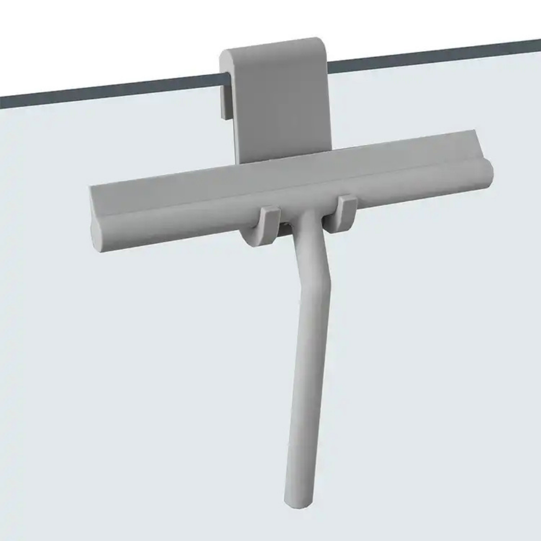 Gray window cleaning squeegee on a white background. Simply Clean Squeegee with Holder